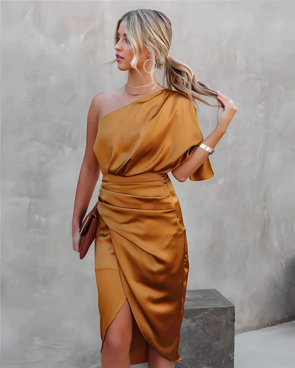 Elegantes Feines Cocktailkleid mit drapiertem Schnitt für Damen | Cortney -4
