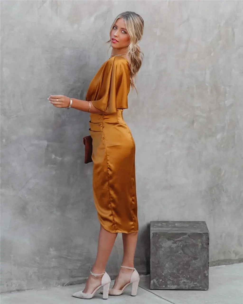 Elegantes Feines Cocktailkleid mit drapiertem Schnitt für Damen | Cortney -5