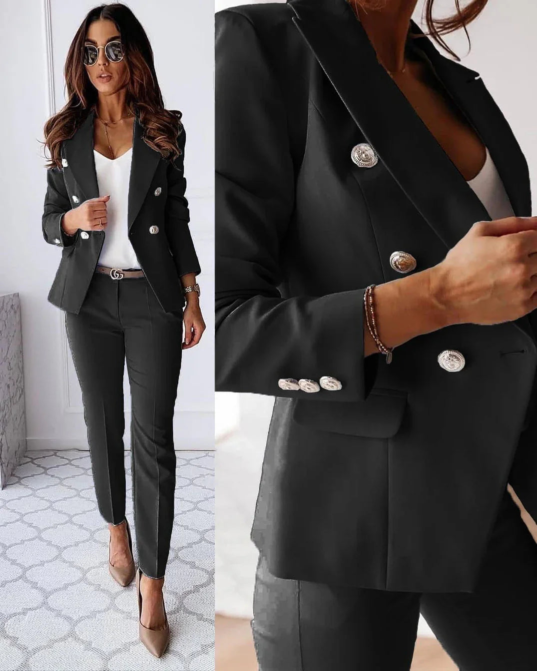 Elegante Premium Jacke mit Knopfleiste für Damen | Julia -5