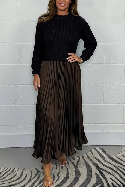 Klassisches Raffiniertes Kleid mit Plissee für Damen | Kleid -14
