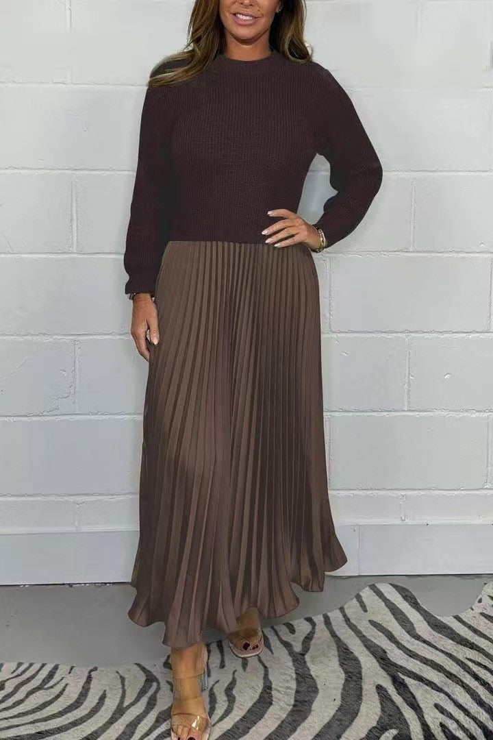 Klassisches Raffiniertes Kleid mit Plissee für Damen | Kleid -15