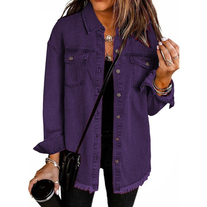 Lässige Jeansjacke Silhouette für Männer | Elmara -11