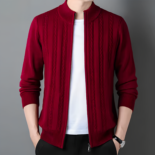 Elegante Strickjacke mit Reissverschluss für Herren | Elion
