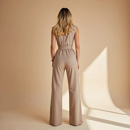 Classic sleeveless elegant everyday jumpsuit for women | Valencia -3