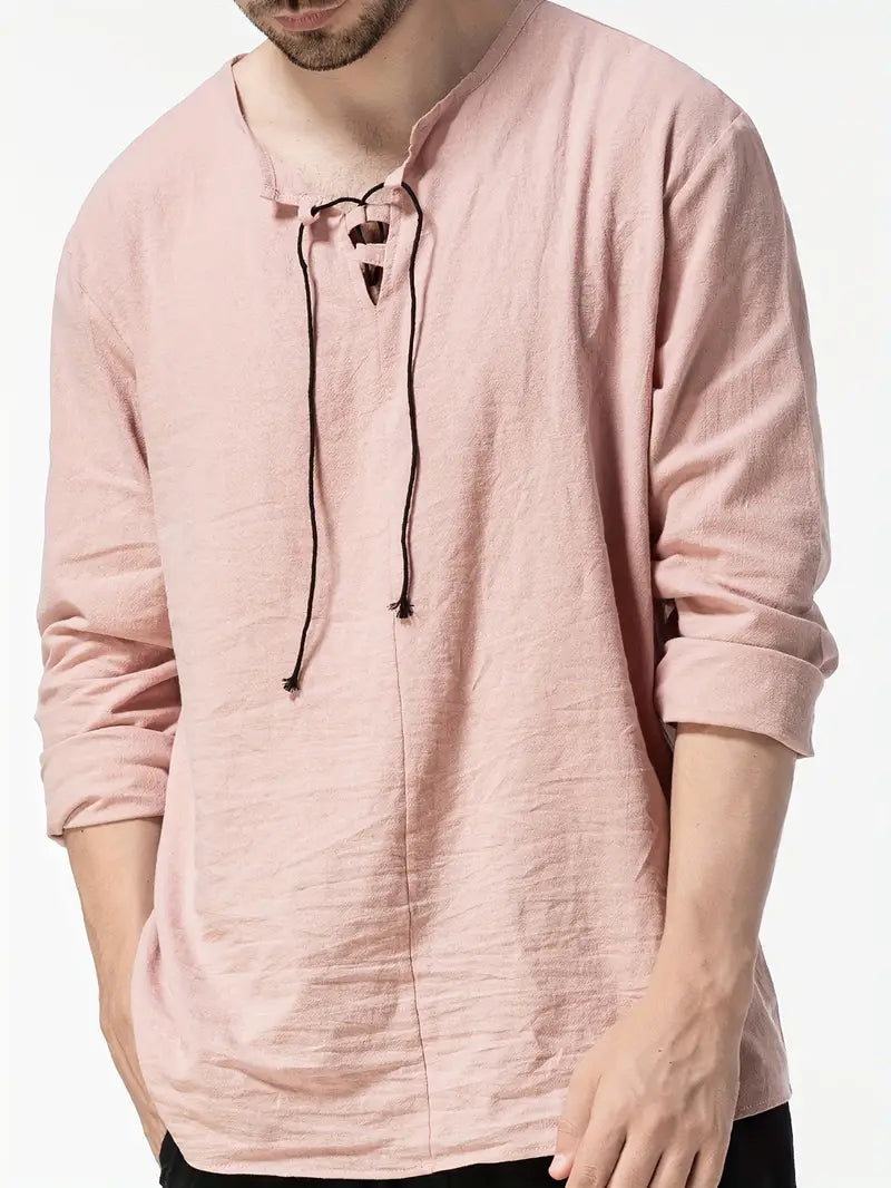 Elegantes Feines Henley Shirt mit modernem Design für Herren | Yong -3