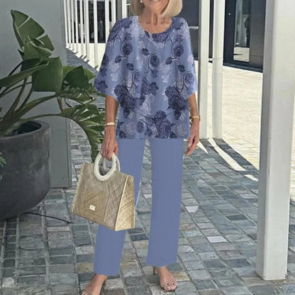 Fashionable Two-Piece Set with Print for Women | Elvaria