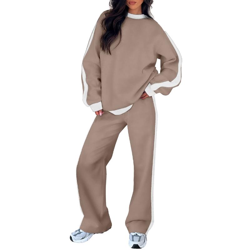 Damen Lounge-Set bequem 2-teilig mit Sweatshirt und gerader Hose | Elvara