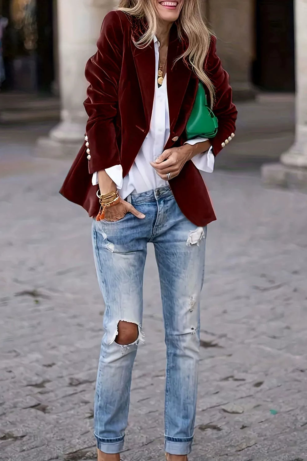 Stilvoller Premium Blazer mit eleganter Linienführung für Damen | Amira -13