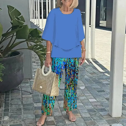 Fashionable Two-Piece Set with Print for Women | Elvaria