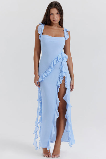 Klassisches Edles Kleid mit Volants für Damen | Alicia -8
