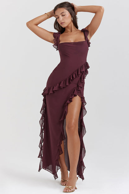 Klassisches Edles Kleid mit Volants für Damen | Alicia -3