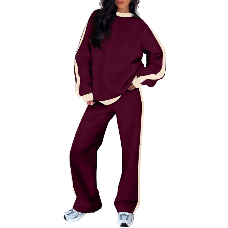 Damen Lounge-Set bequem 2-teilig mit Sweatshirt und gerader Hose | Elvara