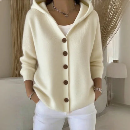Bequeme Feine Weste mit Kapuze für Damen | Marisa -4
