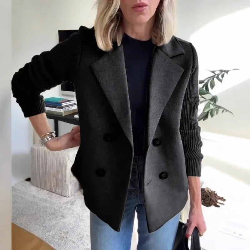 Eleganter Hochwertiger Blazer mit Strick für Damen | Lina -4