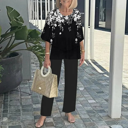 Fashionable Two-Piece Set with Print for Women | Elvaria