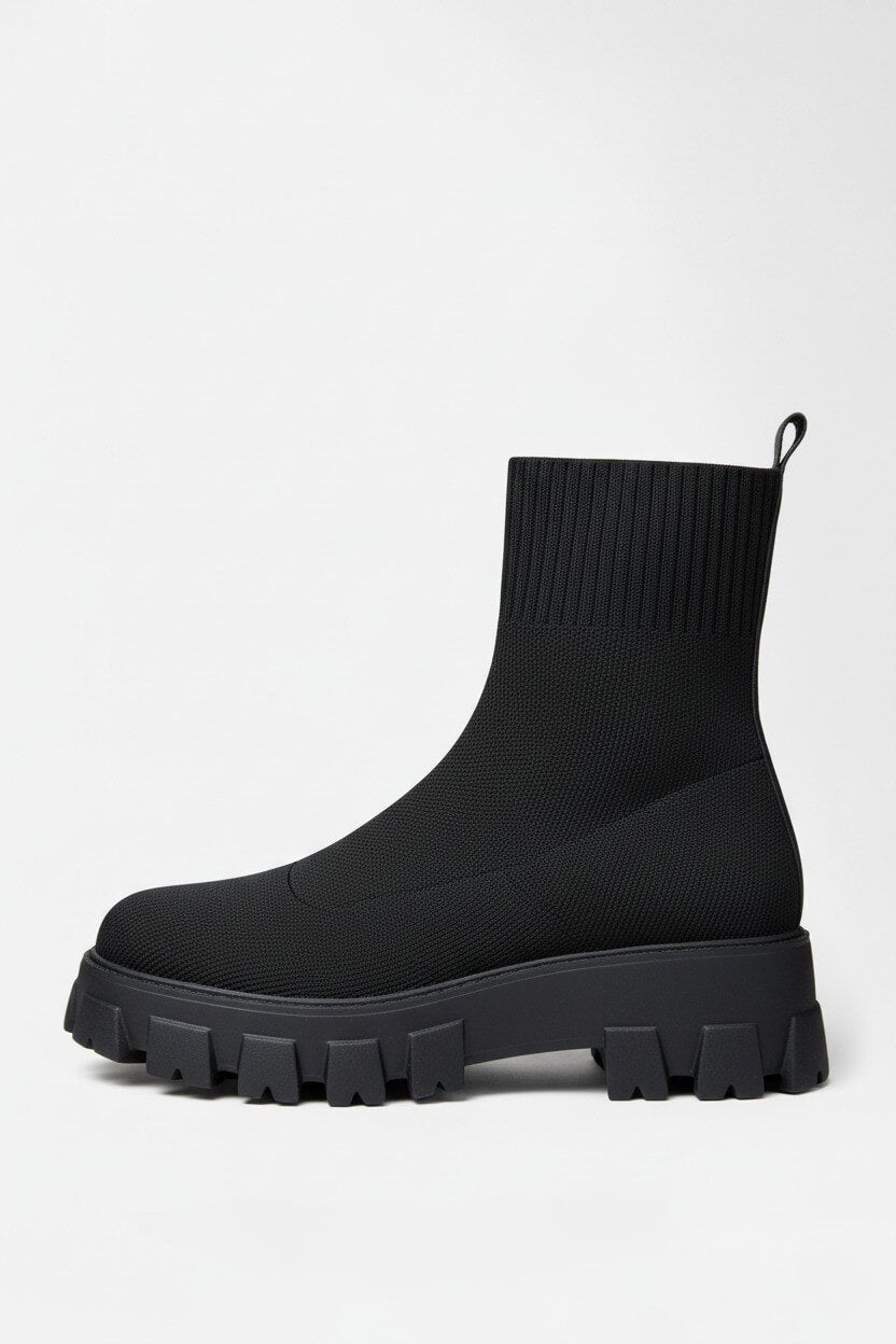 Damen-Plateau-Stiefeletten mit runder Spitze | Velmira