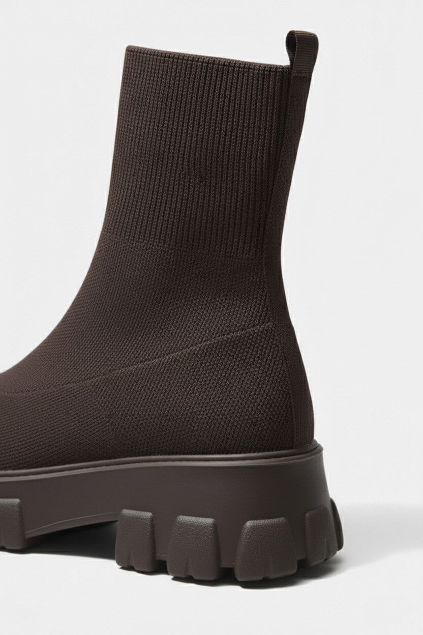 Damen-Plateau-Stiefeletten mit runder Spitze | Velmira