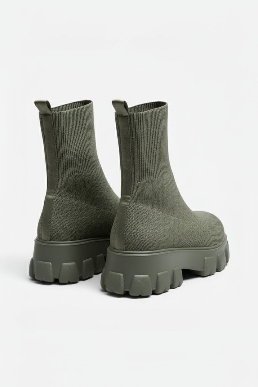 Damen-Plateau-Stiefeletten mit runder Spitze | Velmira