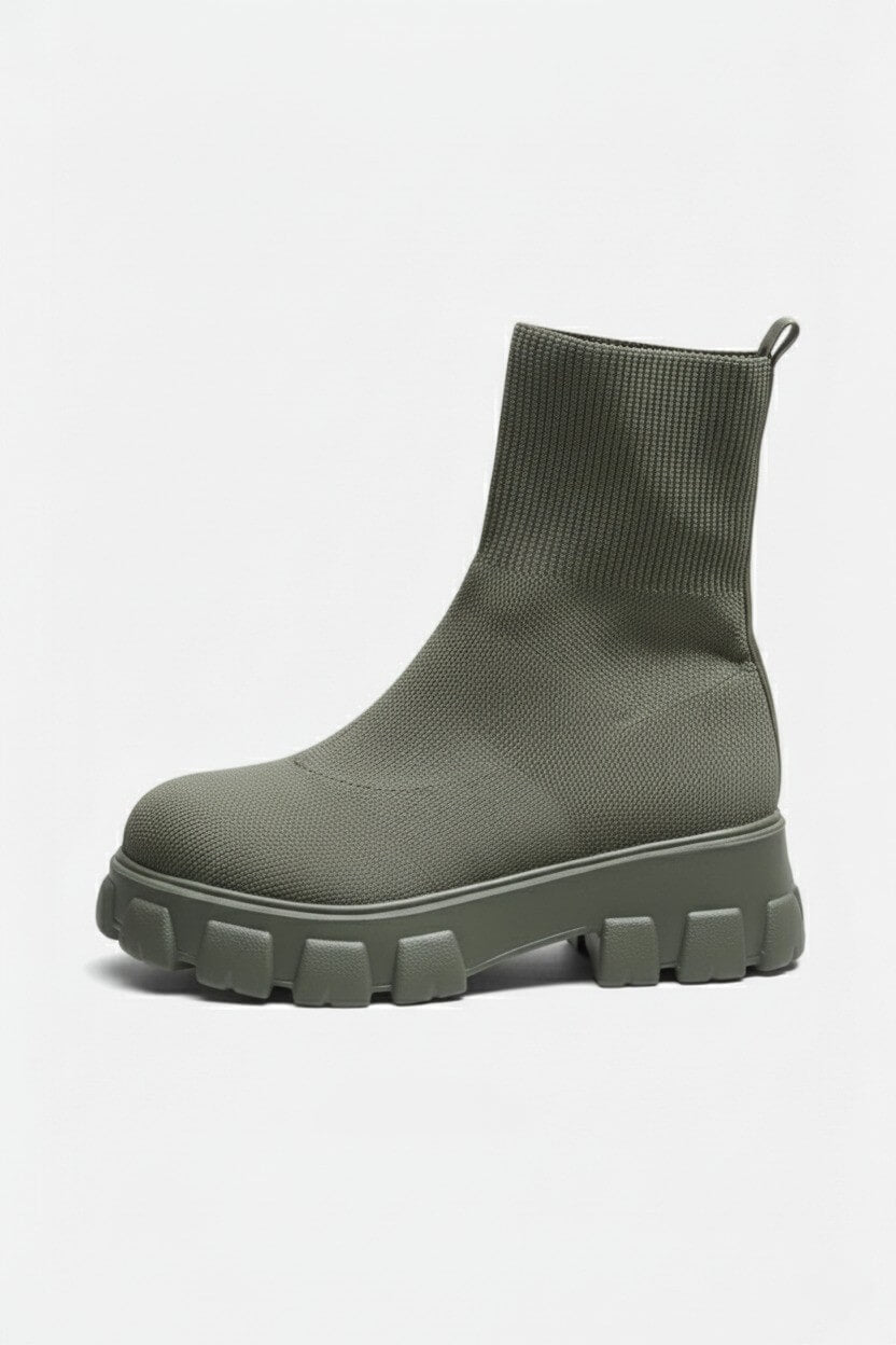 Damen-Plateau-Stiefeletten mit runder Spitze | Velmira