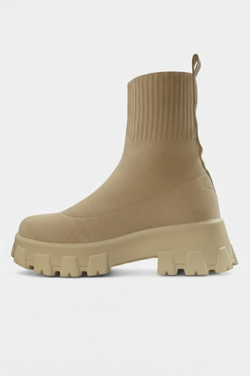 Damen-Plateau-Stiefeletten mit runder Spitze | Velmira