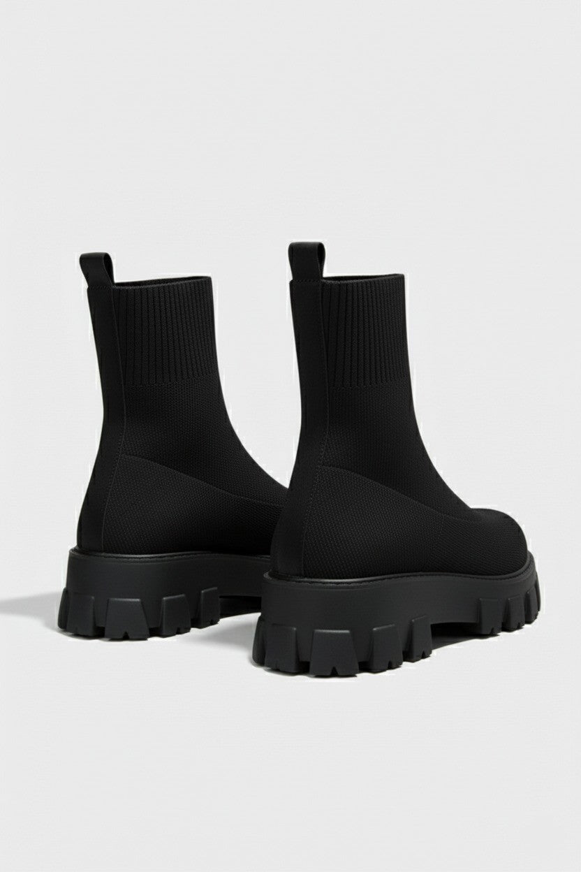 Damen-Plateau-Stiefeletten mit runder Spitze | Velmira