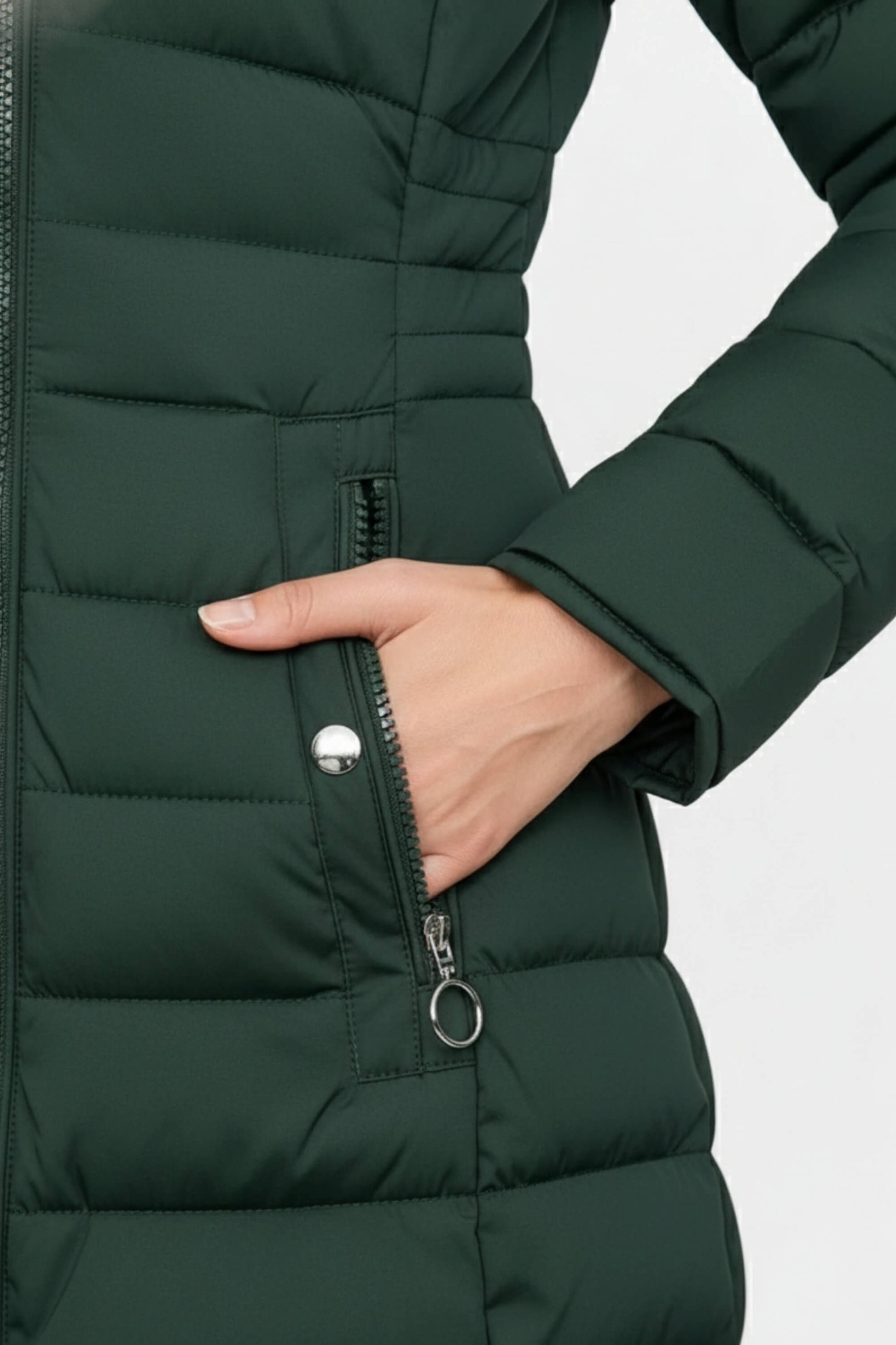 Lange Pufferjacke für Frauen | Elvaria -5