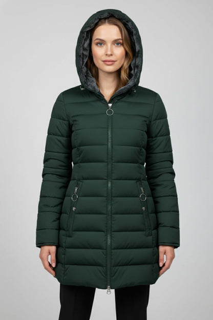 Lange Pufferjacke für Frauen | Elvaria -4