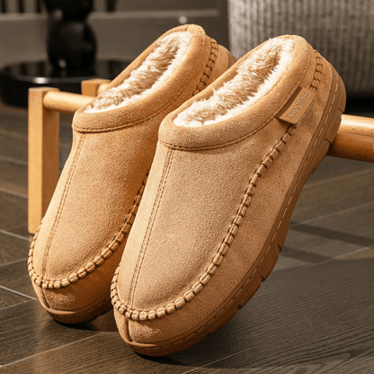 Men's Lined Moccasin Slippers with Non-Slip Sole | Mirello