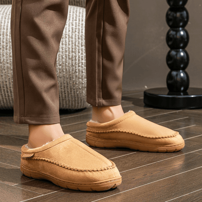 Men's Lined Moccasin Slippers with Non-Slip Sole | Mirello