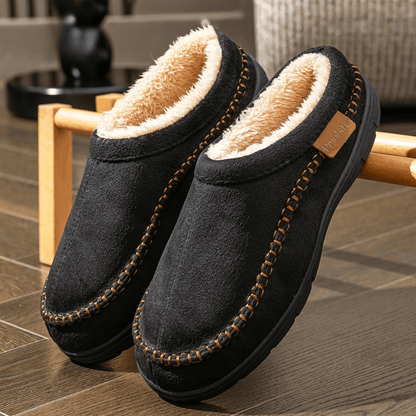 Men's Lined Moccasin Slippers with Non-Slip Sole | Mirello