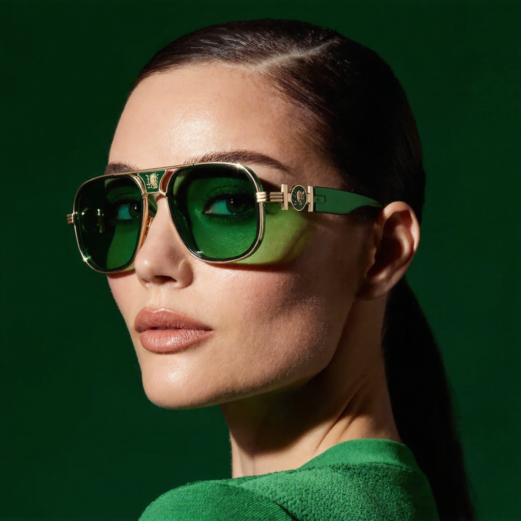Markante Aviator Sonnenbrille Metallakzenten für Frauen | Lumeris -7