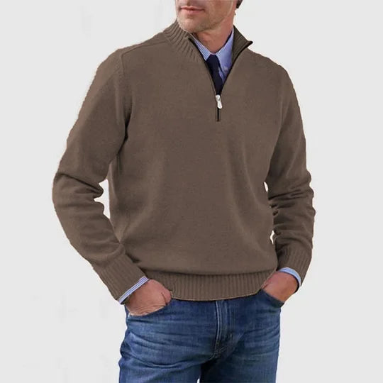 Klassischer Hochwertiger Pullover mit Stehkragen für Herren | Lucien -3