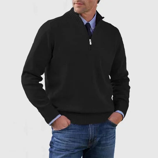 Klassischer Hochwertiger Pullover mit Stehkragen für Herren | Lucien -5