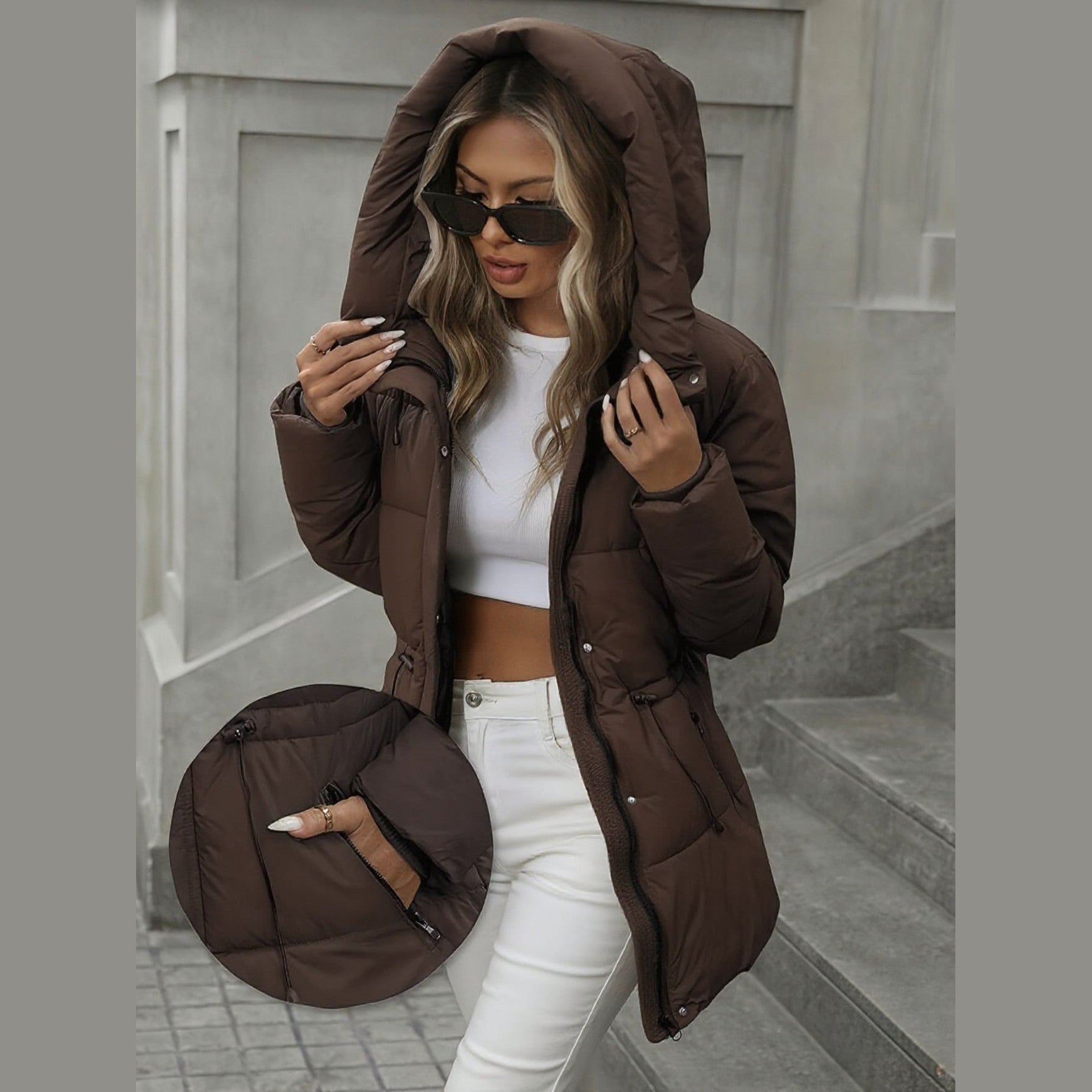 Oversized Winterparka Kapuze für Männer | Elvara -4