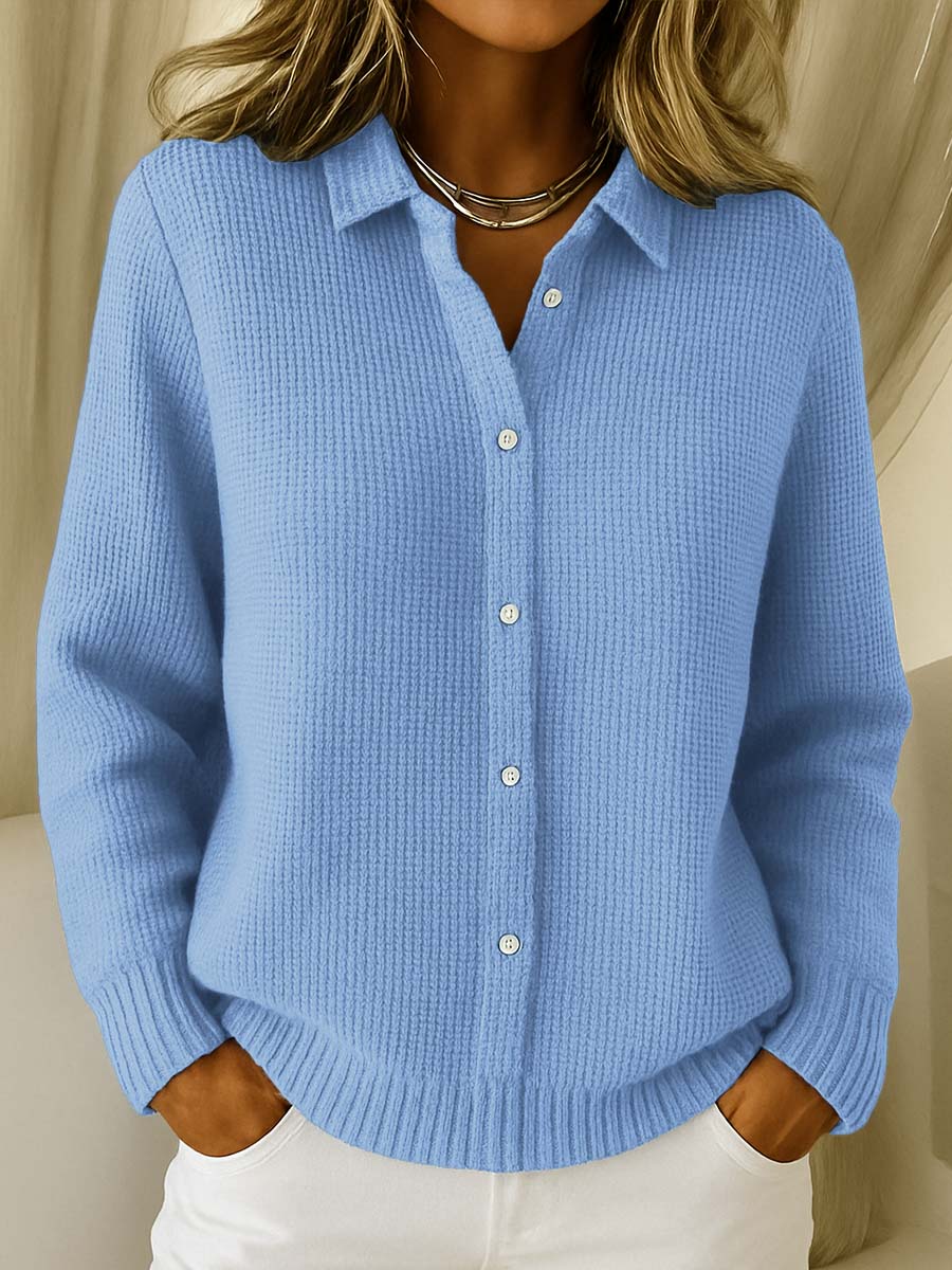 Elegante Strickjacke Kragen für Frauen | Erica -1