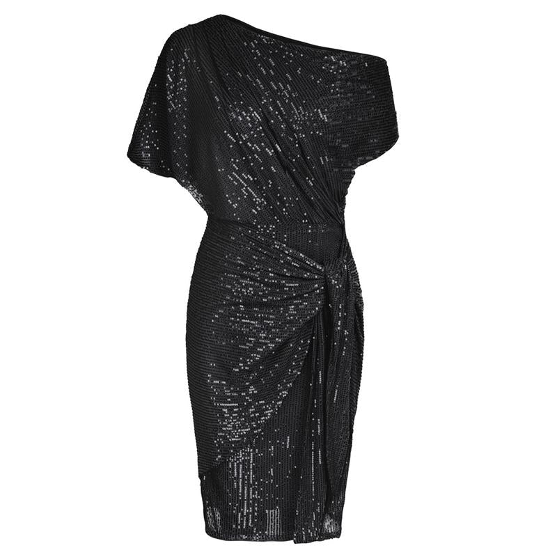 Elegant Pailletten Off Shoulder Bodycon Kleid für Männer | Aurelia -2