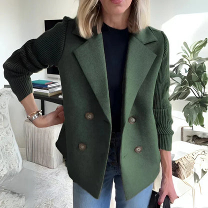 Eleganter Hochwertiger Blazer mit Strick für Damen | Lina -6