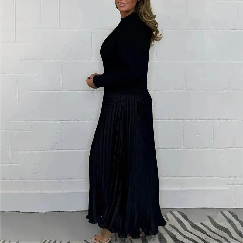 Klassisches Raffiniertes Kleid mit Plissee für Damen | Kleid -5