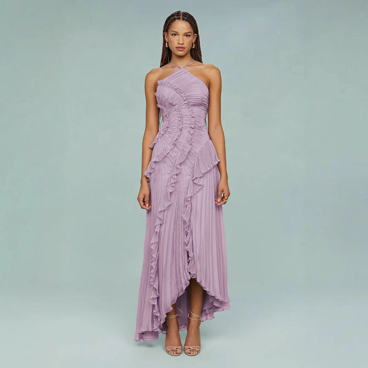 Klassisches Raffiniertes Kleid mit ärmellosem Schnitt für Damen | Kleid -1