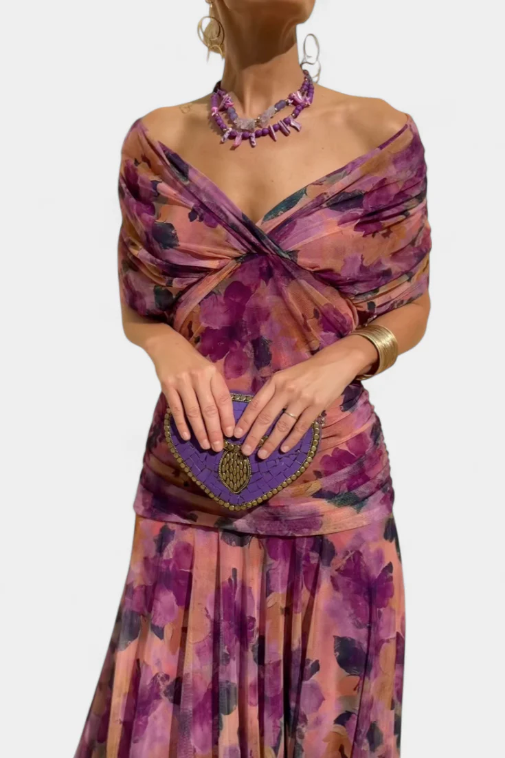 Klassisches Raffiniertes Kleid mit gekreuztem Design für Damen | Elegante Fluido -12