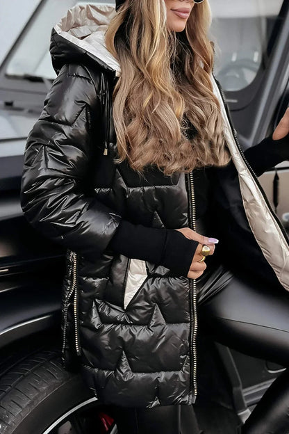 Klassische Feine Steppjacke mit Kapuze für Damen | Acolchada Elegante -4