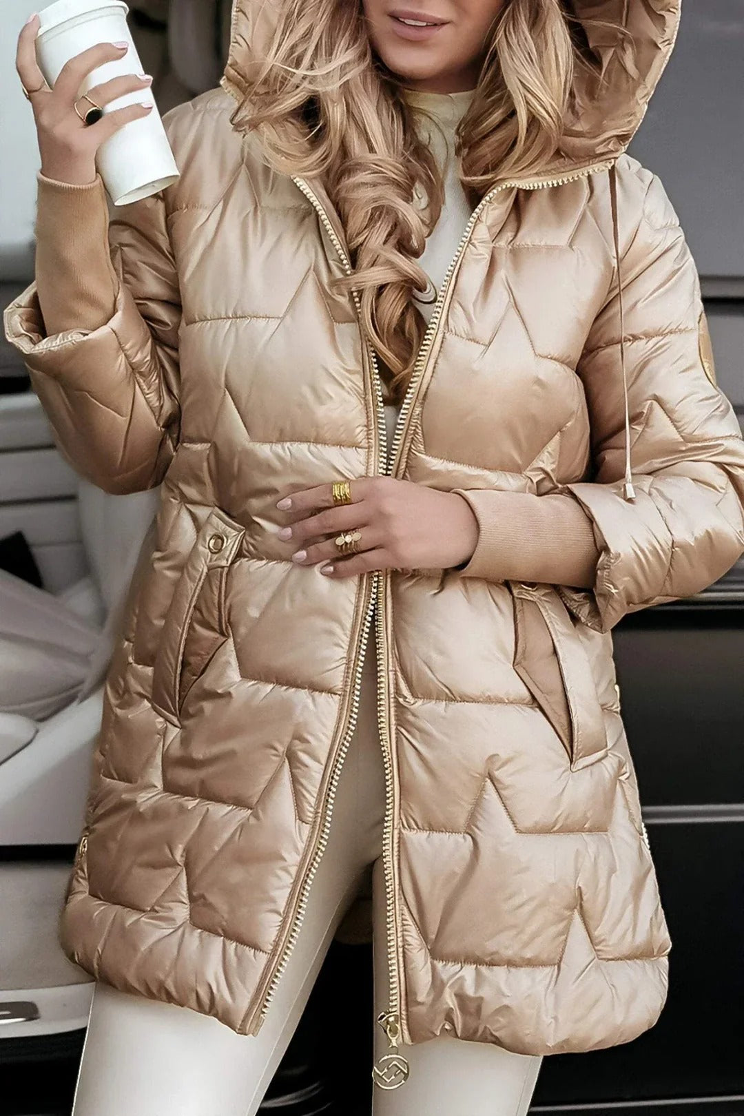 Klassische Feine Steppjacke mit Kapuze für Damen | Acolchada Elegante -6
