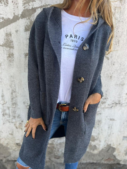 Langer Strick Strickjacke schick für Frauen | Velora -6