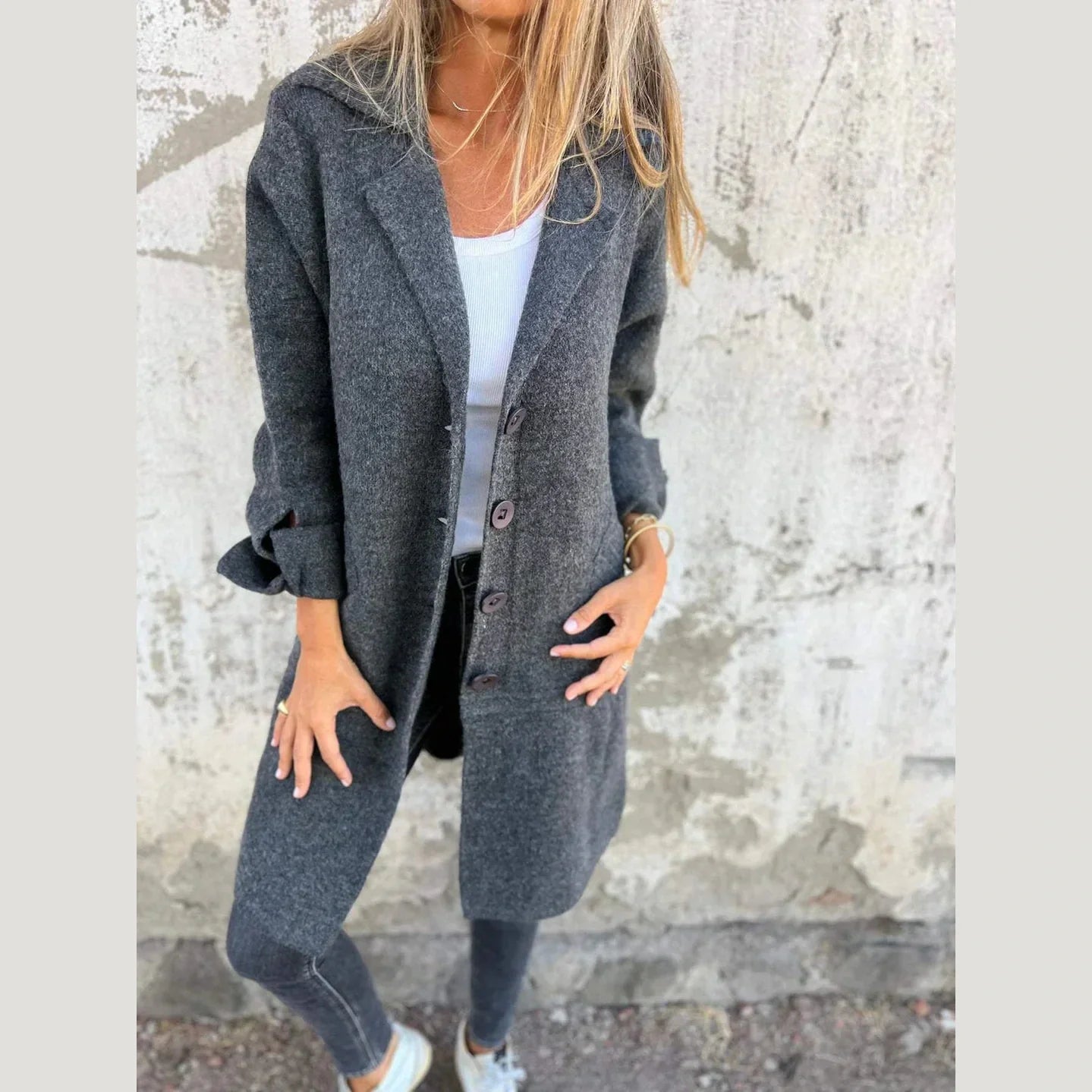Langer Eleganter Damenmantel Alltag Stil für Männer | Baylea -5