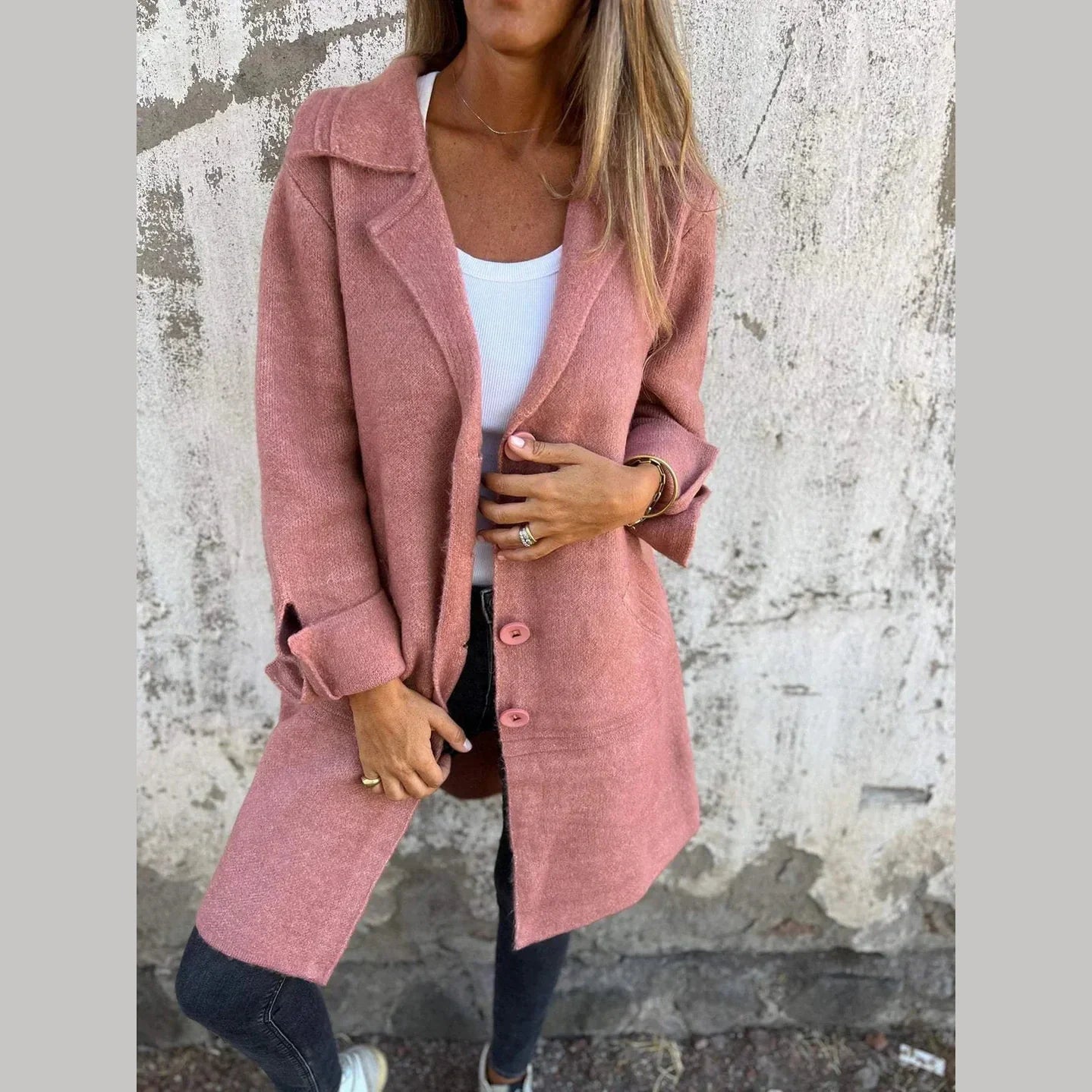 Langer Eleganter Damenmantel Alltag Stil für Männer | Baylea -3