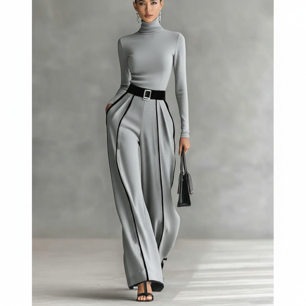 Elegantes Premium Set mit Kontrastdetails für Damen | Diseño Estilizador -2