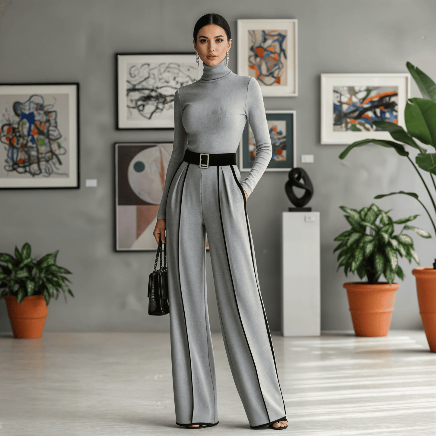 Elegantes Premium Set mit Kontrastdetails für Damen | Diseño Estilizador -9