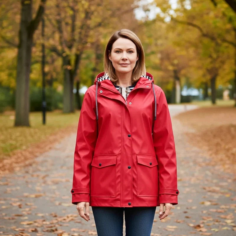Elegante Feine Windjacke mit geradem Schnitt für Damen | Sara -3