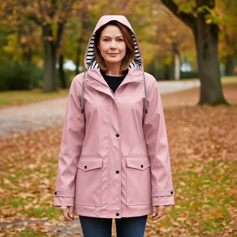 Elegante Feine Windjacke mit geradem Schnitt für Damen | Sara -4