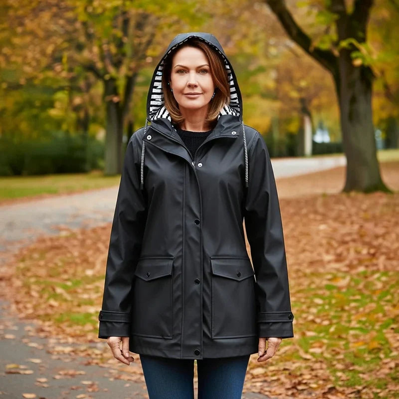 Elegante Feine Windjacke mit geradem Schnitt für Damen | Sara -6